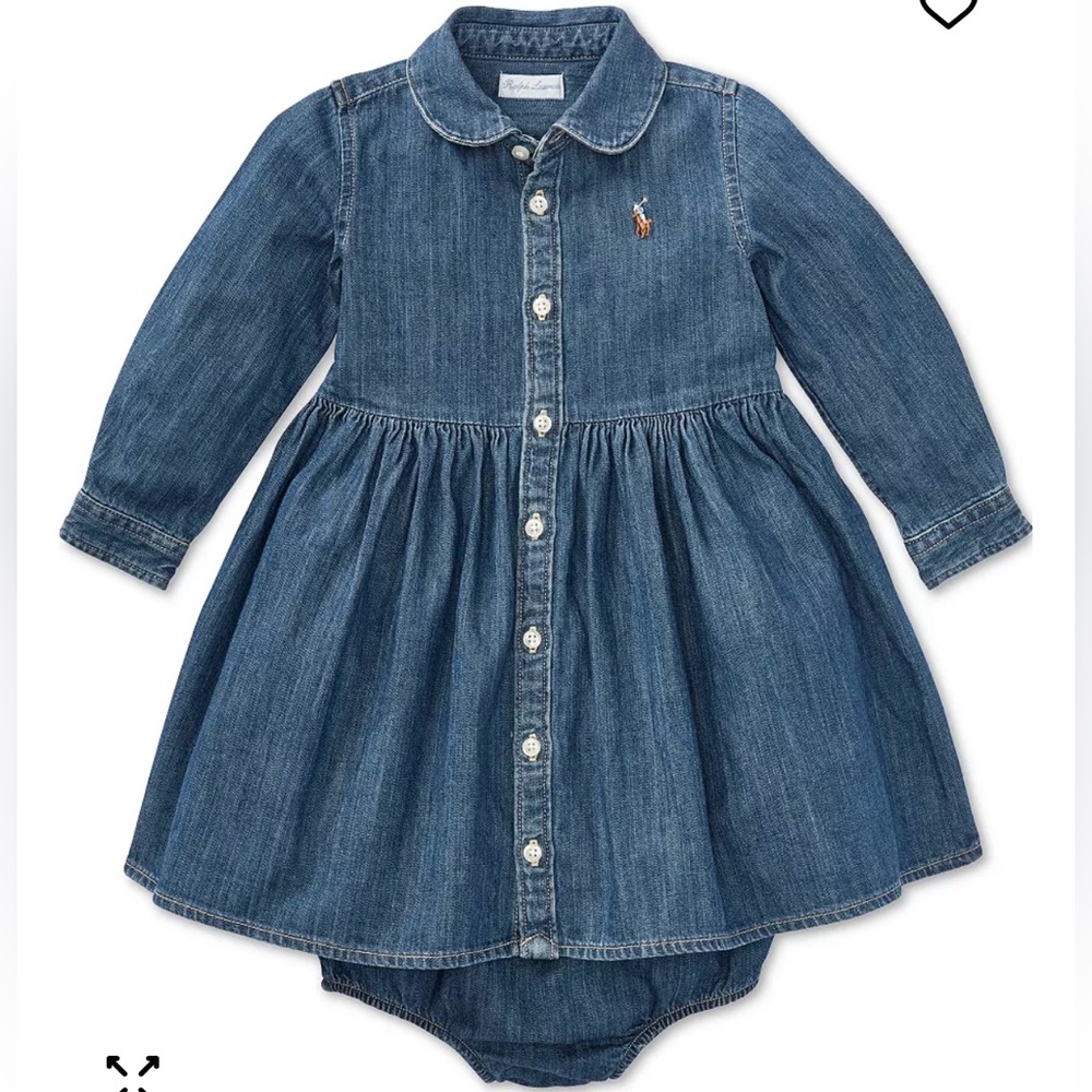 Ralph Lauren Blue Denim Dress & Bloomers Set